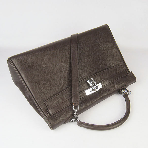 High Quality Hermes Kelly 35cm Togo Leather Bag Dark Coffee 6308 - Click Image to Close